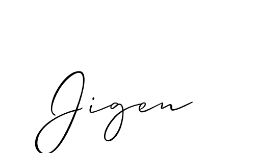 Use a signature maker to create a handwritten signature online. With this signature software, you can design (Allison_Script) your own signature for name Jigen. Jigen signature style 2 images and pictures png