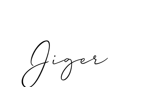 The best way (Allison_Script) to make a short signature is to pick only two or three words in your name. The name Jiger include a total of six letters. For converting this name. Jiger signature style 2 images and pictures png