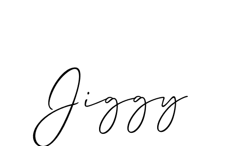 Make a beautiful signature design for name Jiggy. With this signature (Allison_Script) style, you can create a handwritten signature for free. Jiggy signature style 2 images and pictures png