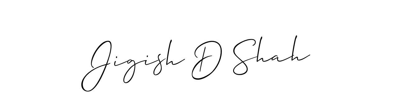 How to make Jigish D Shah signature? Allison_Script is a professional autograph style. Create handwritten signature for Jigish D Shah name. Jigish D Shah signature style 2 images and pictures png