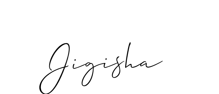 Allison_Script is a professional signature style that is perfect for those who want to add a touch of class to their signature. It is also a great choice for those who want to make their signature more unique. Get Jigisha name to fancy signature for free. Jigisha signature style 2 images and pictures png