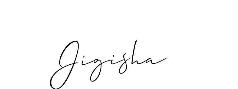 Use a signature maker to create a handwritten signature online. With this signature software, you can design (Allison_Script) your own signature for name Jigisha . Jigisha  signature style 2 images and pictures png