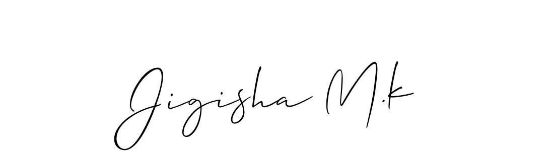 Similarly Allison_Script is the best handwritten signature design. Signature creator online .You can use it as an online autograph creator for name Jigisha M.k. Jigisha M.k signature style 2 images and pictures png