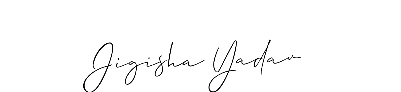 Create a beautiful signature design for name Jigisha Yadav. With this signature (Allison_Script) fonts, you can make a handwritten signature for free. Jigisha Yadav signature style 2 images and pictures png