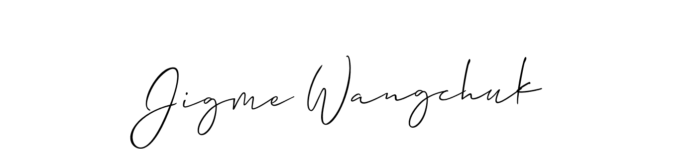 How to make Jigme Wangchuk signature? Allison_Script is a professional autograph style. Create handwritten signature for Jigme Wangchuk name. Jigme Wangchuk signature style 2 images and pictures png