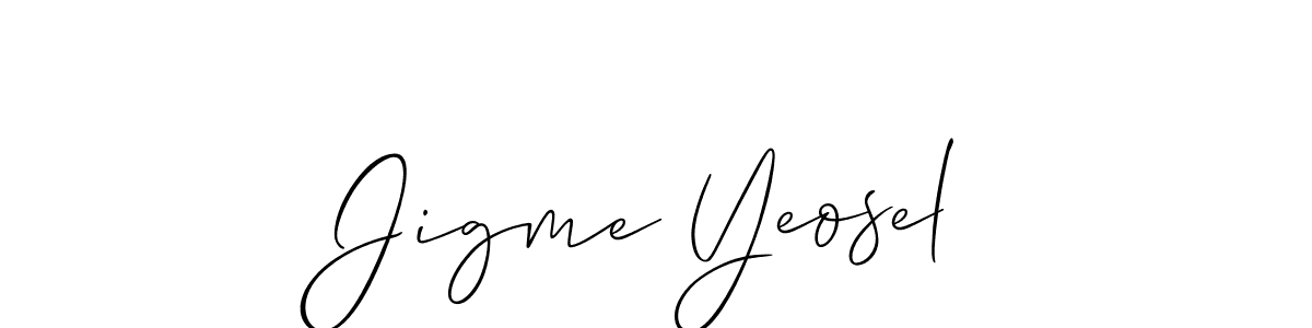 Also we have Jigme Yeosel name is the best signature style. Create professional handwritten signature collection using Allison_Script autograph style. Jigme Yeosel signature style 2 images and pictures png