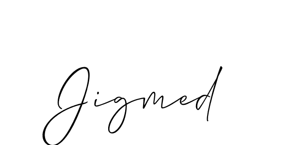 It looks lik you need a new signature style for name Jigmed. Design unique handwritten (Allison_Script) signature with our free signature maker in just a few clicks. Jigmed signature style 2 images and pictures png