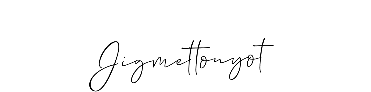 Design your own signature with our free online signature maker. With this signature software, you can create a handwritten (Allison_Script) signature for name Jigmettonyot. Jigmettonyot signature style 2 images and pictures png