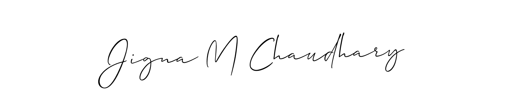 Make a short Jigna M Chaudhary signature style. Manage your documents anywhere anytime using Allison_Script. Create and add eSignatures, submit forms, share and send files easily. Jigna M Chaudhary signature style 2 images and pictures png