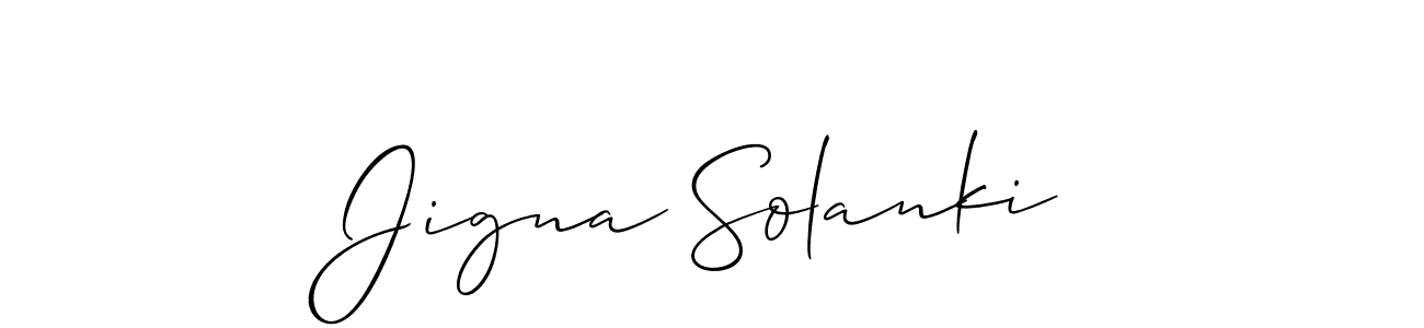 if you are searching for the best signature style for your name Jigna Solanki. so please give up your signature search. here we have designed multiple signature styles  using Allison_Script. Jigna Solanki signature style 2 images and pictures png