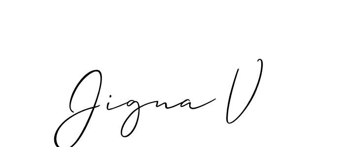 Once you've used our free online signature maker to create your best signature Allison_Script style, it's time to enjoy all of the benefits that Jigna V name signing documents. Jigna V signature style 2 images and pictures png