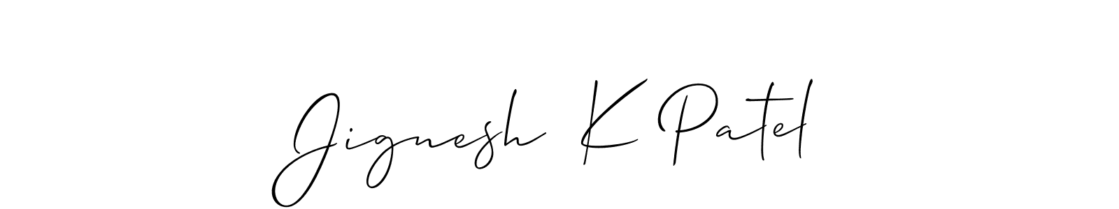 Make a short Jignesh  K Patel signature style. Manage your documents anywhere anytime using Allison_Script. Create and add eSignatures, submit forms, share and send files easily. Jignesh  K Patel signature style 2 images and pictures png