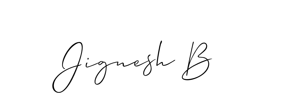 Make a beautiful signature design for name Jignesh B. With this signature (Allison_Script) style, you can create a handwritten signature for free. Jignesh B signature style 2 images and pictures png