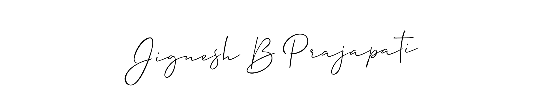 Create a beautiful signature design for name Jignesh B Prajapati. With this signature (Allison_Script) fonts, you can make a handwritten signature for free. Jignesh B Prajapati signature style 2 images and pictures png