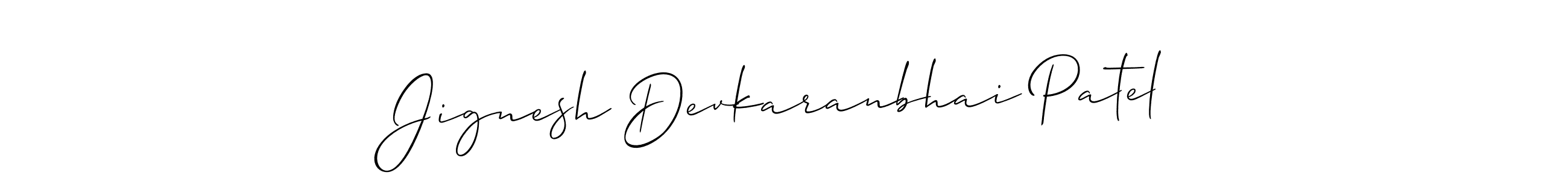 Design your own signature with our free online signature maker. With this signature software, you can create a handwritten (Allison_Script) signature for name Jignesh Devkaranbhai Patel. Jignesh Devkaranbhai Patel signature style 2 images and pictures png