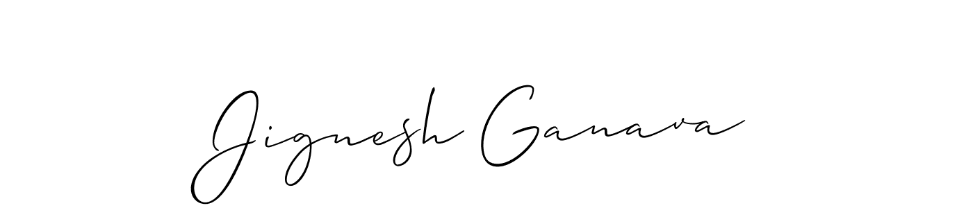 Jignesh Ganava stylish signature style. Best Handwritten Sign (Allison_Script) for my name. Handwritten Signature Collection Ideas for my name Jignesh Ganava. Jignesh Ganava signature style 2 images and pictures png