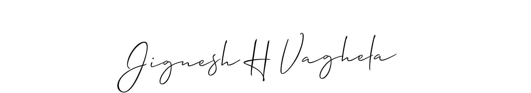 Jignesh H Vaghela stylish signature style. Best Handwritten Sign (Allison_Script) for my name. Handwritten Signature Collection Ideas for my name Jignesh H Vaghela. Jignesh H Vaghela signature style 2 images and pictures png