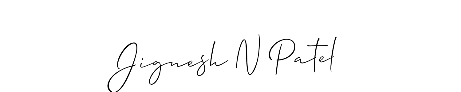 Create a beautiful signature design for name Jignesh N Patel. With this signature (Allison_Script) fonts, you can make a handwritten signature for free. Jignesh N Patel signature style 2 images and pictures png