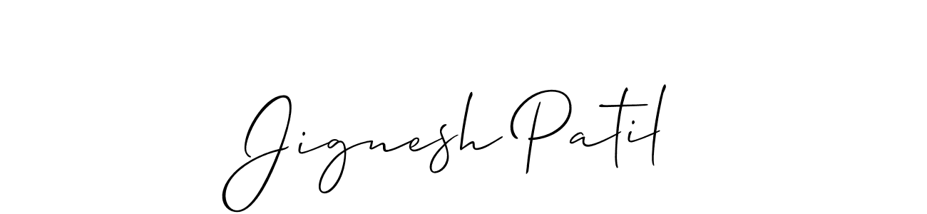 Use a signature maker to create a handwritten signature online. With this signature software, you can design (Allison_Script) your own signature for name Jignesh Patil. Jignesh Patil signature style 2 images and pictures png