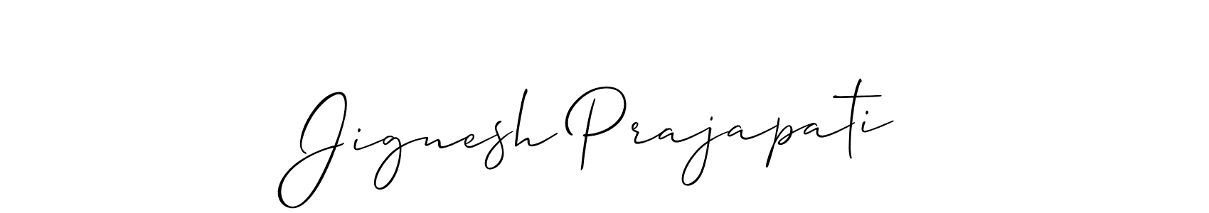 if you are searching for the best signature style for your name Jignesh Prajapati. so please give up your signature search. here we have designed multiple signature styles  using Allison_Script. Jignesh Prajapati signature style 2 images and pictures png