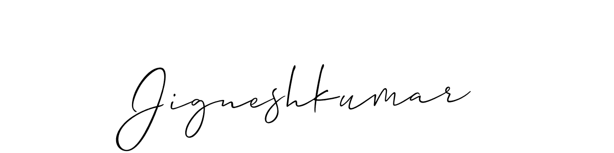 Make a beautiful signature design for name Jigneshkumar. With this signature (Allison_Script) style, you can create a handwritten signature for free. Jigneshkumar signature style 2 images and pictures png