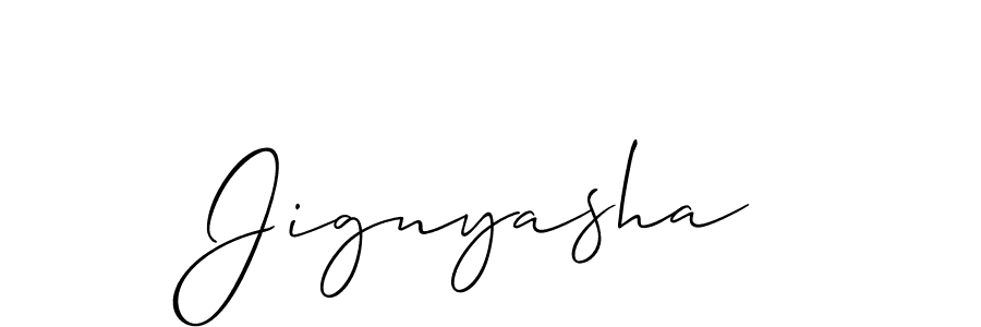 Design your own signature with our free online signature maker. With this signature software, you can create a handwritten (Allison_Script) signature for name Jignyasha. Jignyasha signature style 2 images and pictures png