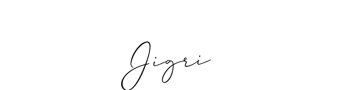 How to make Jigri ❣️ name signature. Use Allison_Script style for creating short signs online. This is the latest handwritten sign. Jigri ❣️ signature style 2 images and pictures png