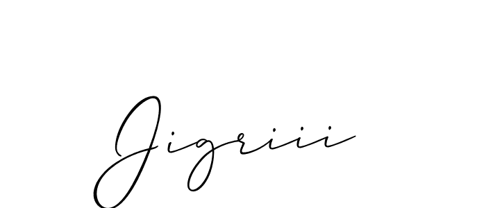 The best way (Allison_Script) to make a short signature is to pick only two or three words in your name. The name Jigriii include a total of six letters. For converting this name. Jigriii signature style 2 images and pictures png