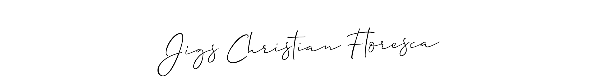 You should practise on your own different ways (Allison_Script) to write your name (Jigs Christian Floresca) in signature. don't let someone else do it for you. Jigs Christian Floresca signature style 2 images and pictures png
