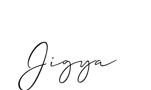 How to make Jigya signature? Allison_Script is a professional autograph style. Create handwritten signature for Jigya name. Jigya signature style 2 images and pictures png