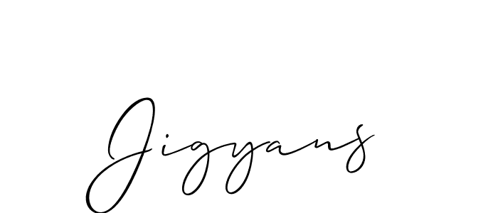 if you are searching for the best signature style for your name Jigyans. so please give up your signature search. here we have designed multiple signature styles  using Allison_Script. Jigyans signature style 2 images and pictures png