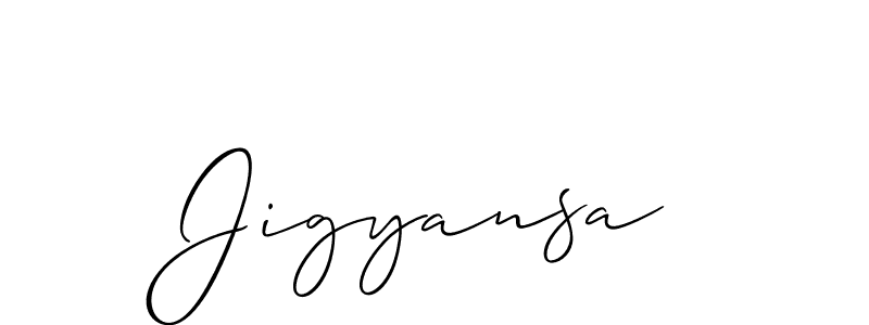 if you are searching for the best signature style for your name Jigyansa. so please give up your signature search. here we have designed multiple signature styles  using Allison_Script. Jigyansa signature style 2 images and pictures png