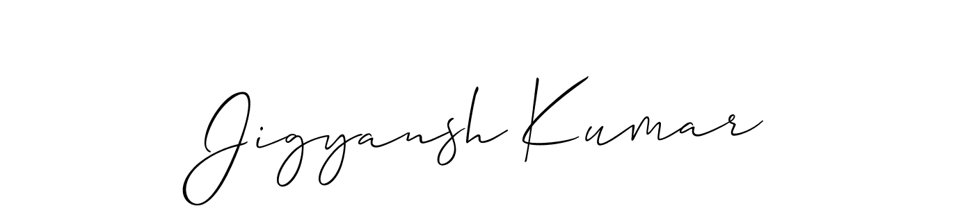 Design your own signature with our free online signature maker. With this signature software, you can create a handwritten (Allison_Script) signature for name Jigyansh Kumar. Jigyansh Kumar signature style 2 images and pictures png