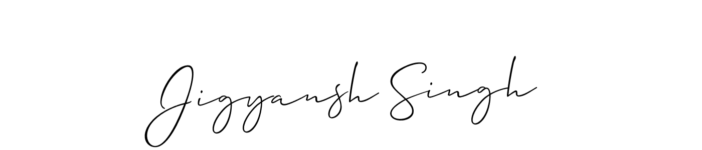 Allison_Script is a professional signature style that is perfect for those who want to add a touch of class to their signature. It is also a great choice for those who want to make their signature more unique. Get Jigyansh Singh name to fancy signature for free. Jigyansh Singh signature style 2 images and pictures png