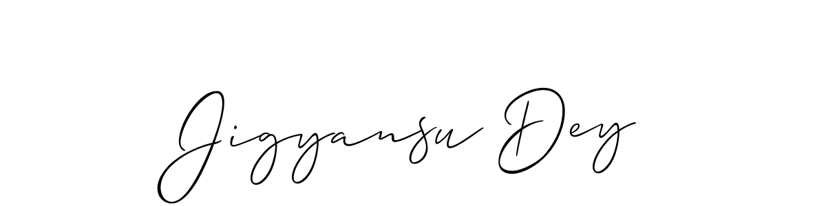 Allison_Script is a professional signature style that is perfect for those who want to add a touch of class to their signature. It is also a great choice for those who want to make their signature more unique. Get Jigyansu Dey name to fancy signature for free. Jigyansu Dey signature style 2 images and pictures png