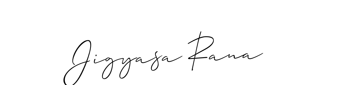 Make a beautiful signature design for name Jigyasa Rana. With this signature (Allison_Script) style, you can create a handwritten signature for free. Jigyasa Rana signature style 2 images and pictures png