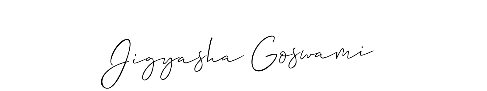 Jigyasha Goswami stylish signature style. Best Handwritten Sign (Allison_Script) for my name. Handwritten Signature Collection Ideas for my name Jigyasha Goswami. Jigyasha Goswami signature style 2 images and pictures png