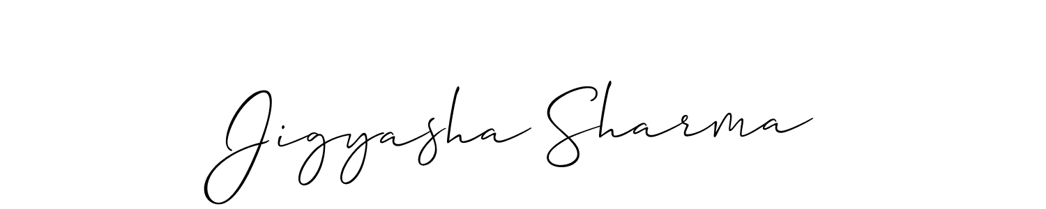 Make a beautiful signature design for name Jigyasha Sharma. With this signature (Allison_Script) style, you can create a handwritten signature for free. Jigyasha Sharma signature style 2 images and pictures png