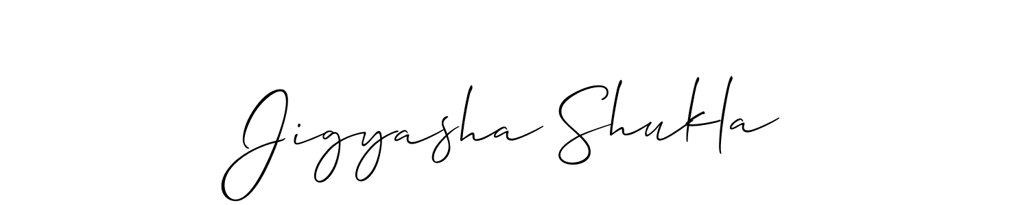 Design your own signature with our free online signature maker. With this signature software, you can create a handwritten (Allison_Script) signature for name Jigyasha Shukla. Jigyasha Shukla signature style 2 images and pictures png