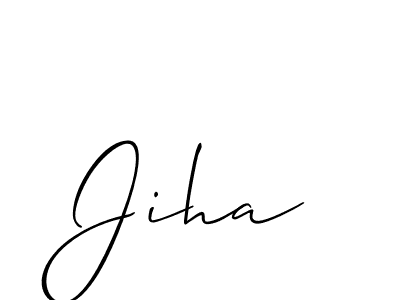 Design your own signature with our free online signature maker. With this signature software, you can create a handwritten (Allison_Script) signature for name Jiha. Jiha signature style 2 images and pictures png