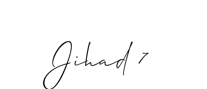 if you are searching for the best signature style for your name Jihad 7. so please give up your signature search. here we have designed multiple signature styles  using Allison_Script. Jihad 7 signature style 2 images and pictures png