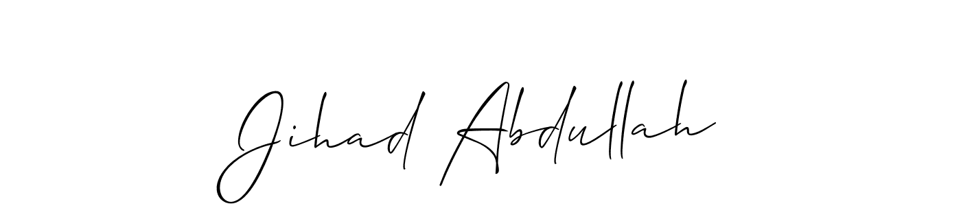 Jihad Abdullah stylish signature style. Best Handwritten Sign (Allison_Script) for my name. Handwritten Signature Collection Ideas for my name Jihad Abdullah. Jihad Abdullah signature style 2 images and pictures png