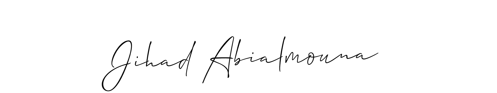 Jihad Abialmouna stylish signature style. Best Handwritten Sign (Allison_Script) for my name. Handwritten Signature Collection Ideas for my name Jihad Abialmouna. Jihad Abialmouna signature style 2 images and pictures png