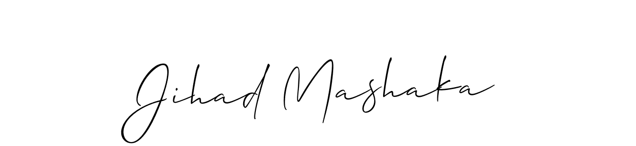 Allison_Script is a professional signature style that is perfect for those who want to add a touch of class to their signature. It is also a great choice for those who want to make their signature more unique. Get Jihad Mashaka name to fancy signature for free. Jihad Mashaka signature style 2 images and pictures png