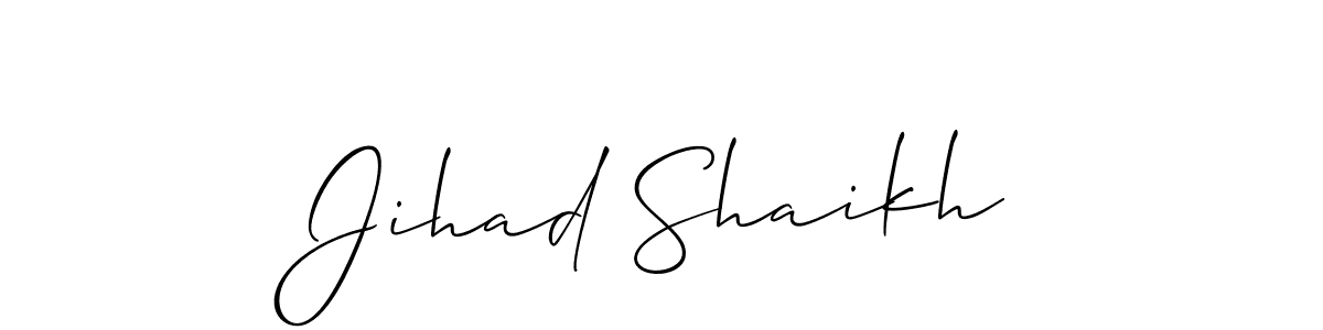 Make a beautiful signature design for name Jihad Shaikh. With this signature (Allison_Script) style, you can create a handwritten signature for free. Jihad Shaikh signature style 2 images and pictures png