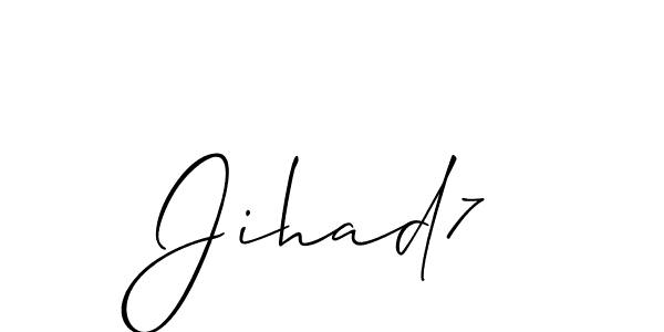 The best way (Allison_Script) to make a short signature is to pick only two or three words in your name. The name Jihad7 include a total of six letters. For converting this name. Jihad7 signature style 2 images and pictures png
