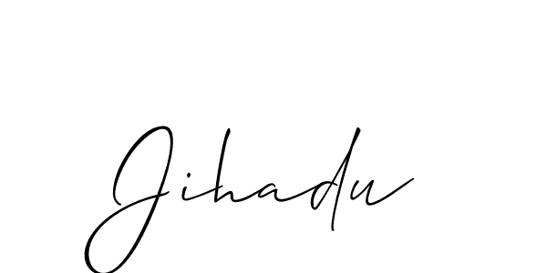 Create a beautiful signature design for name Jihadu. With this signature (Allison_Script) fonts, you can make a handwritten signature for free. Jihadu signature style 2 images and pictures png