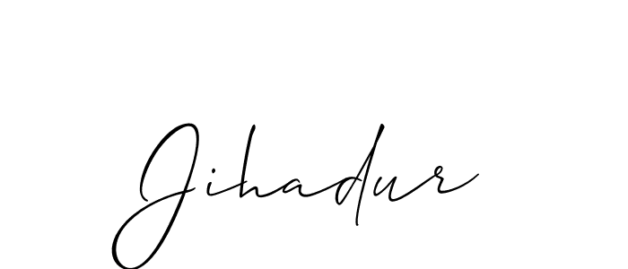 Also You can easily find your signature by using the search form. We will create Jihadur name handwritten signature images for you free of cost using Allison_Script sign style. Jihadur signature style 2 images and pictures png