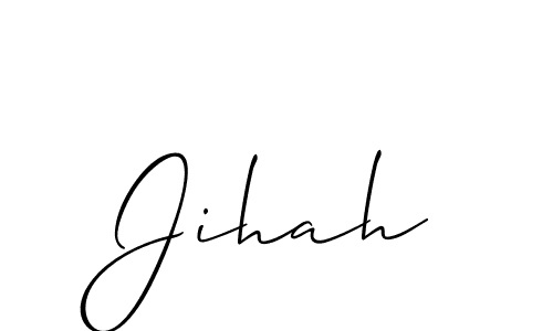 Use a signature maker to create a handwritten signature online. With this signature software, you can design (Allison_Script) your own signature for name Jihah. Jihah signature style 2 images and pictures png