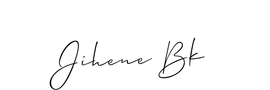 Design your own signature with our free online signature maker. With this signature software, you can create a handwritten (Allison_Script) signature for name Jihene Bk. Jihene Bk signature style 2 images and pictures png